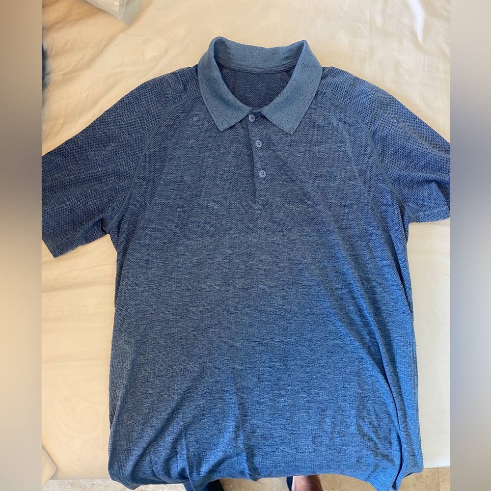 Lululemon Mens Blue Golf Polo Shirt (Medium)